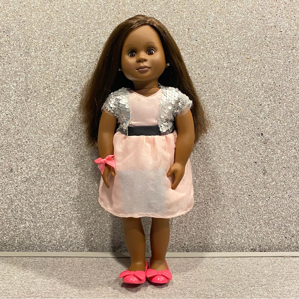 Our Generation Marva  Doll with Sequined Vest and Pink Dress & Shoes